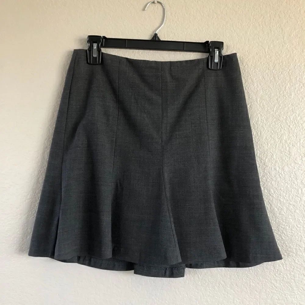Express Flared Fit Gray Wool Blend Skirt 0